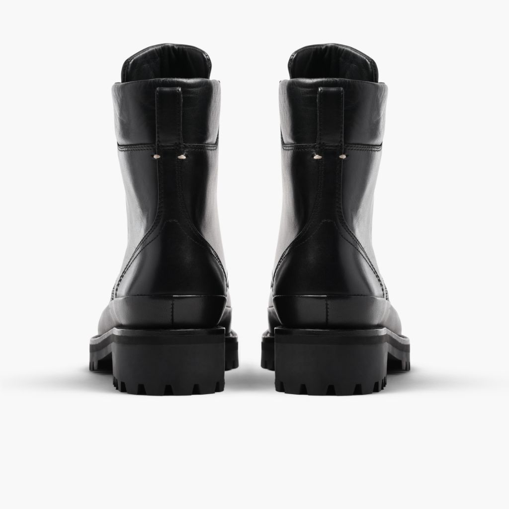 High-Traction Rubber Outsole & Lug Tread Pattern on Ryder Чорний Шкіряні черевики для Жінок