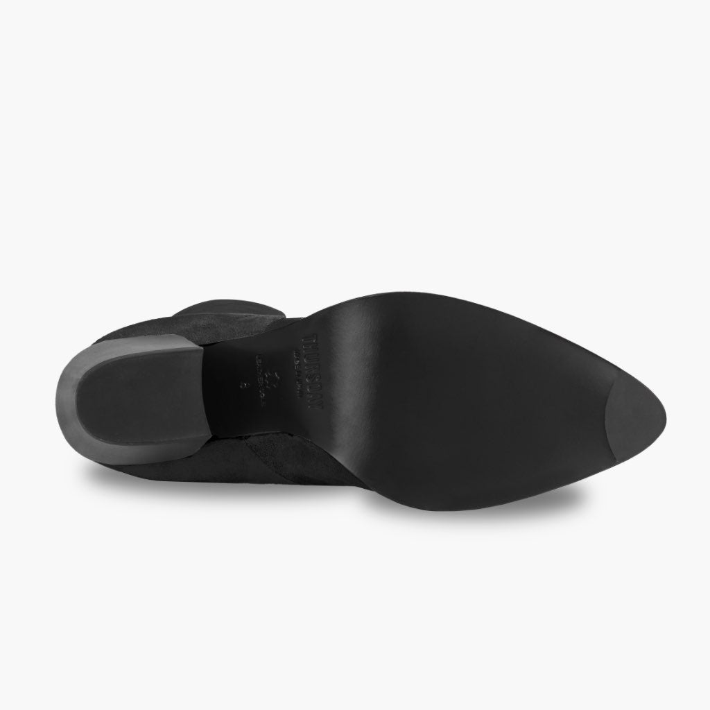 High-Traction Rubber Outsole & Lug Tread Pattern on Tempest Чорний Шкіряні черевики для Жінок