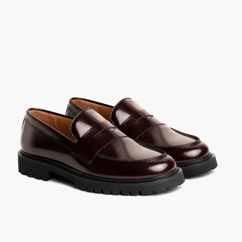 Penny Burgundy Leather Boots жіноча