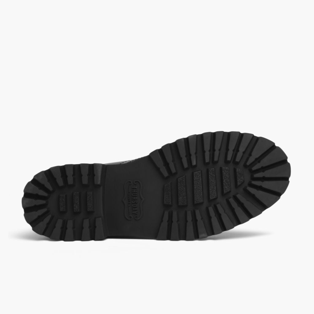 High-Traction Rubber Outsole & Lug Tread Pattern on Captain Чорний (StormKing®) Шкіряні черевики для Жінок