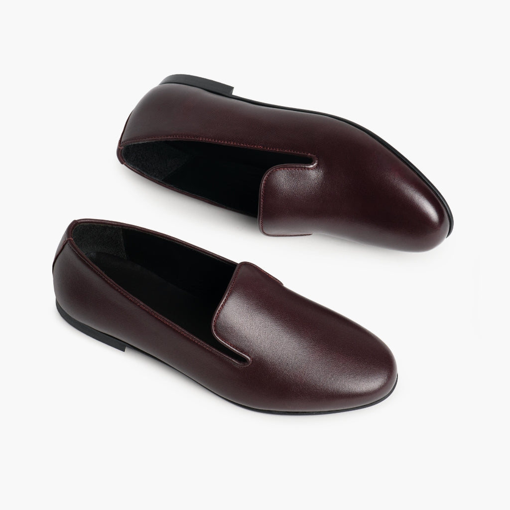 High-Traction Rubber Outsole & Lug Tread Pattern on Eden Бургунді Шкіряні черевики для Жінок