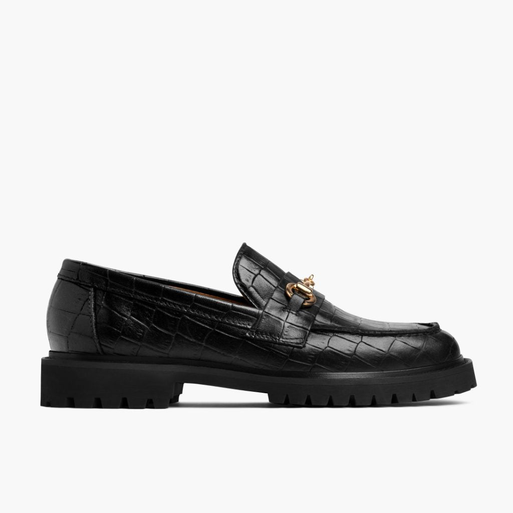 Black Full-Grain leather Loafers - Рантова конструкція Goodyear Welt та носок взуття