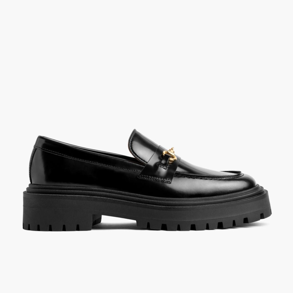 Black Full-Grain leather Loafers - Рантова конструкція Goodyear Welt та носок взуття