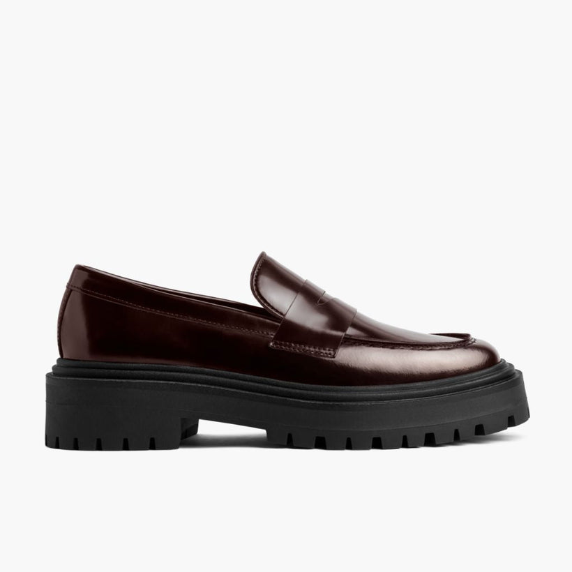 Penny Platform Burgundy Leather Boots жіноча