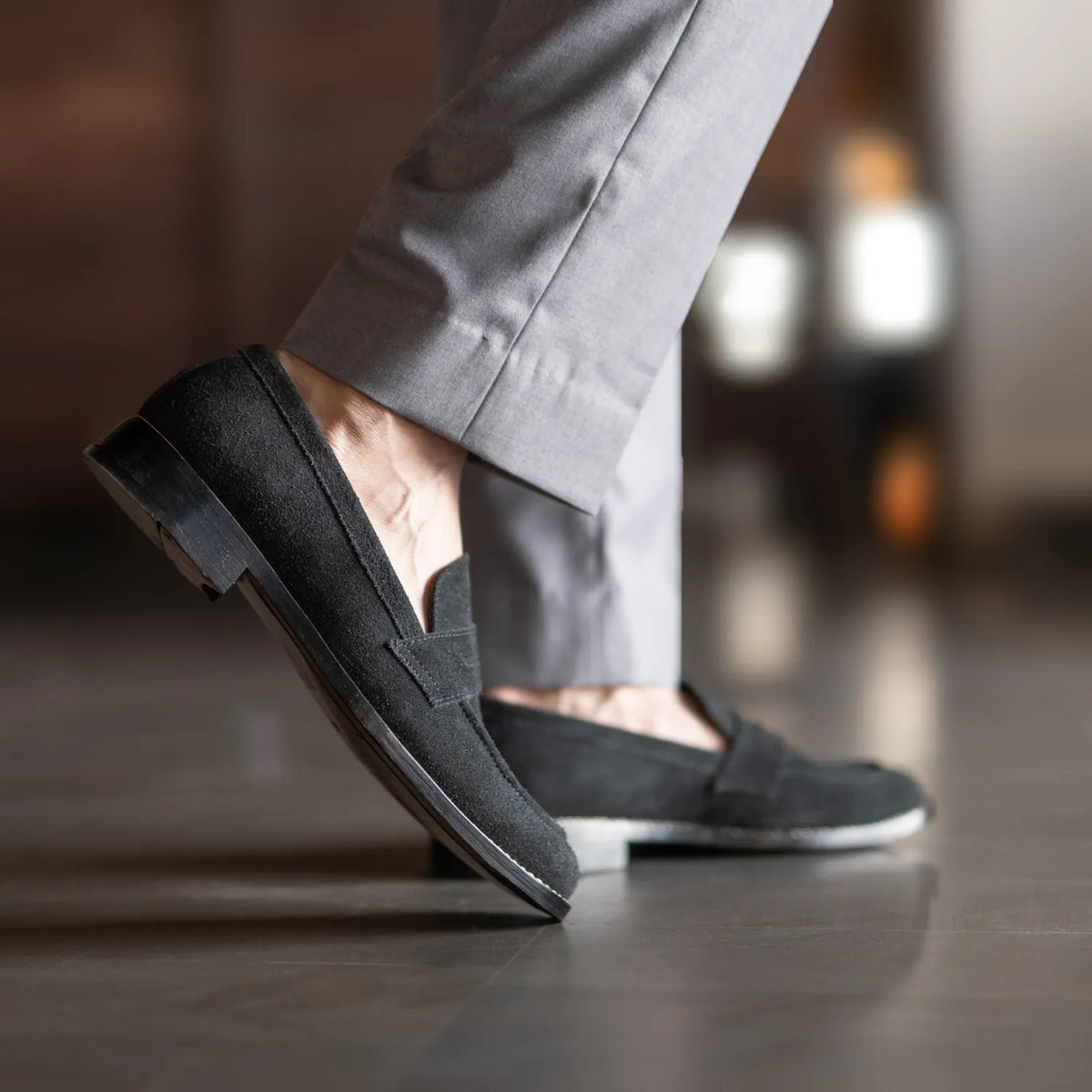 Orlaven Baxton Чорний Suede Шкіряні лофери для Чоловіків footwear image 10