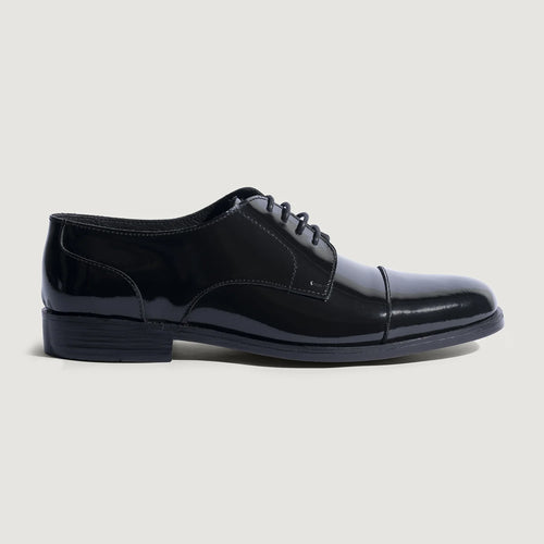 Patent Black Full-Grain leather Shoes - Goodyear Welt Construction & Front Toe Box Detail