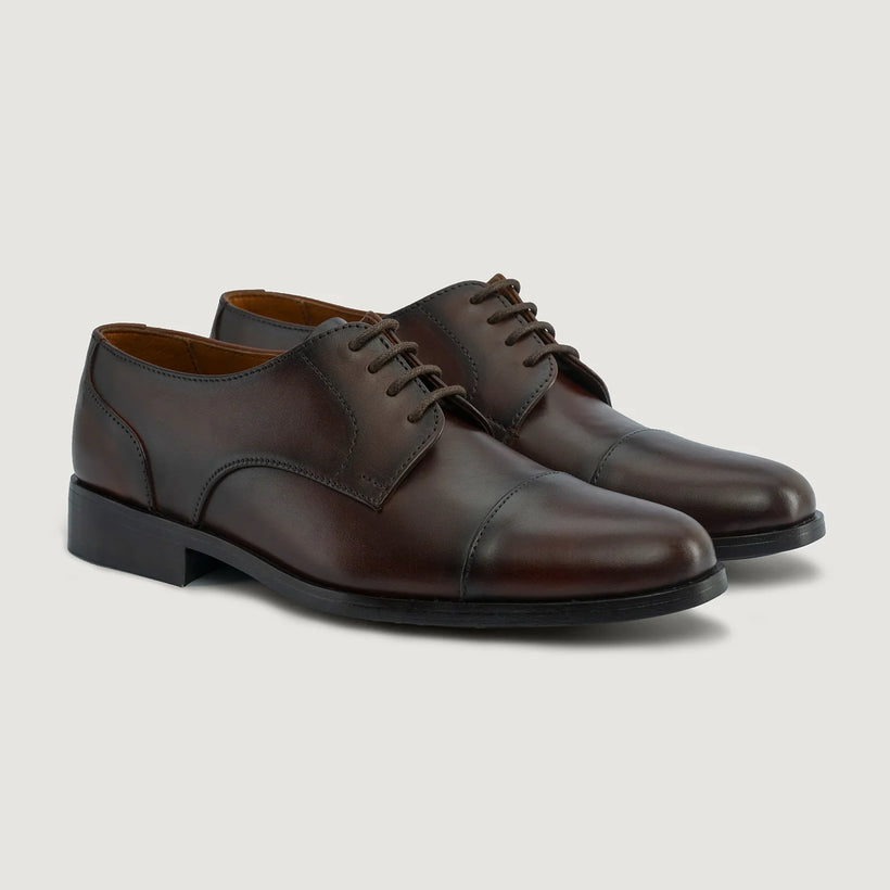 Attorney Derby Burnished Коричнева Leather Shoes - StudGuard чоловіча