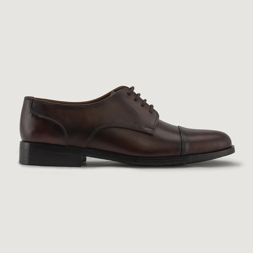 Attorney Derby Burnished Коричнева Leather Shoes - StudGuard чоловіча