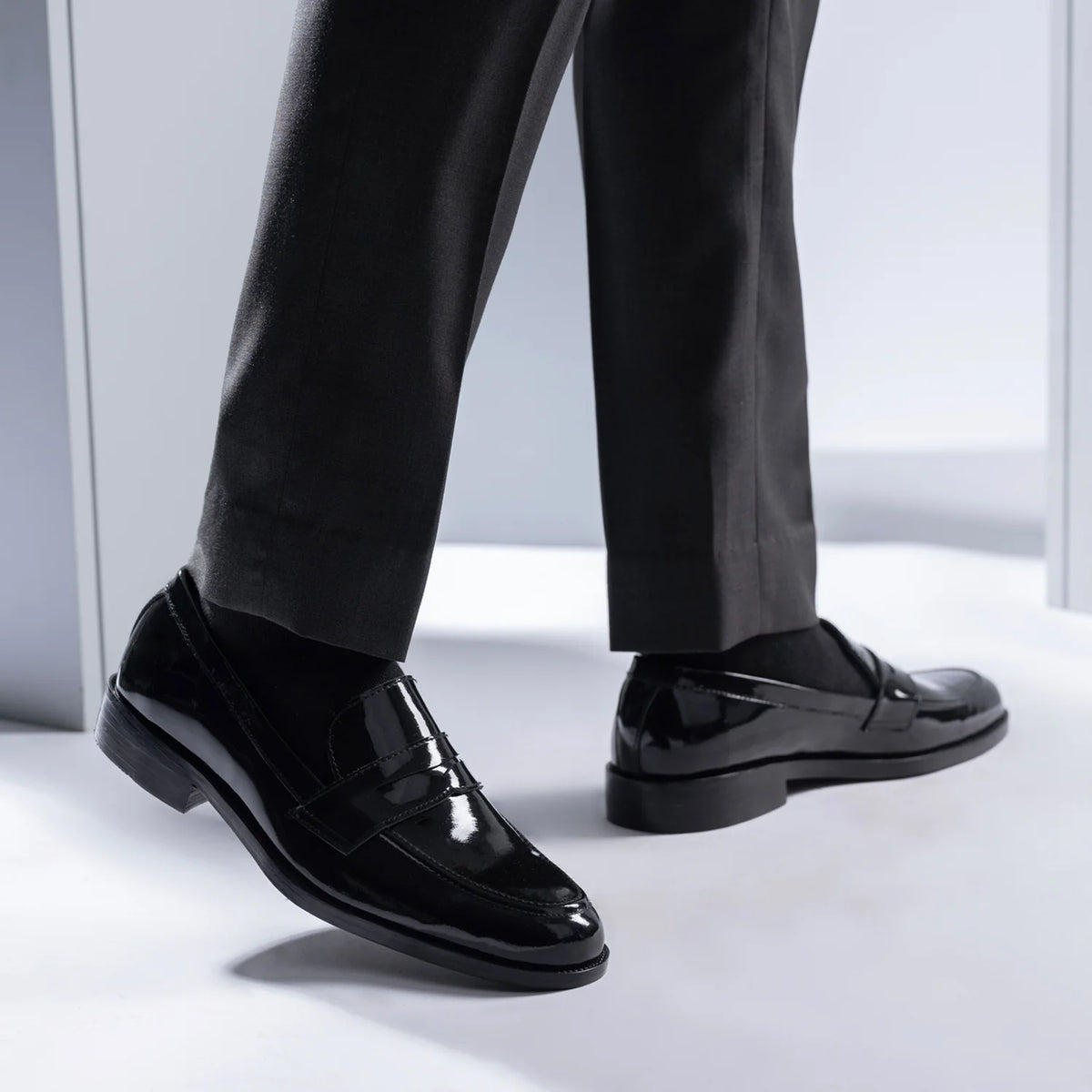 Orlaven Baxton Чорний Patent Шкіряні лофери для Чоловіків footwear image 9