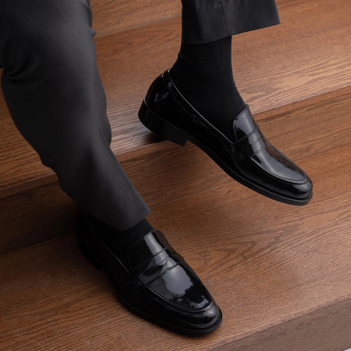 Orlaven Baxton Чорний Patent Шкіряні лофери для Чоловіків footwear image 10