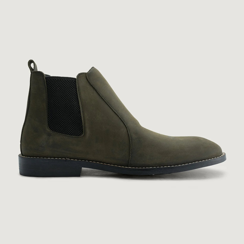Clarkson Chelsea Olive Pullup Leather Boots - StudGuard чоловіча
