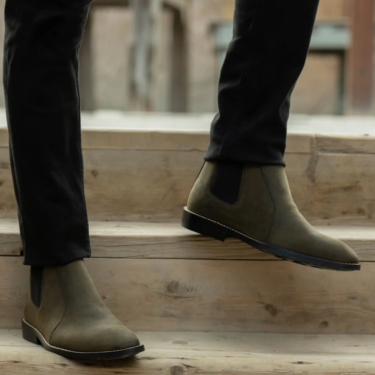 Orlaven Clarkson Chelsea Olive Pullup Шкіряні черевики - StudGuard для Чоловіків footwear image 9