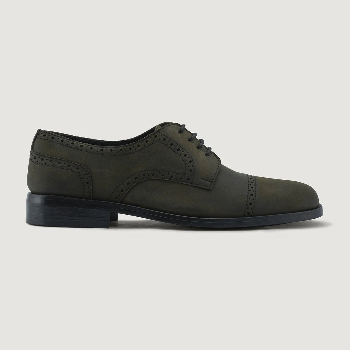 Olive Full-Grain leather Shoes - Рантова конструкція Goodyear Welt та носок взуття