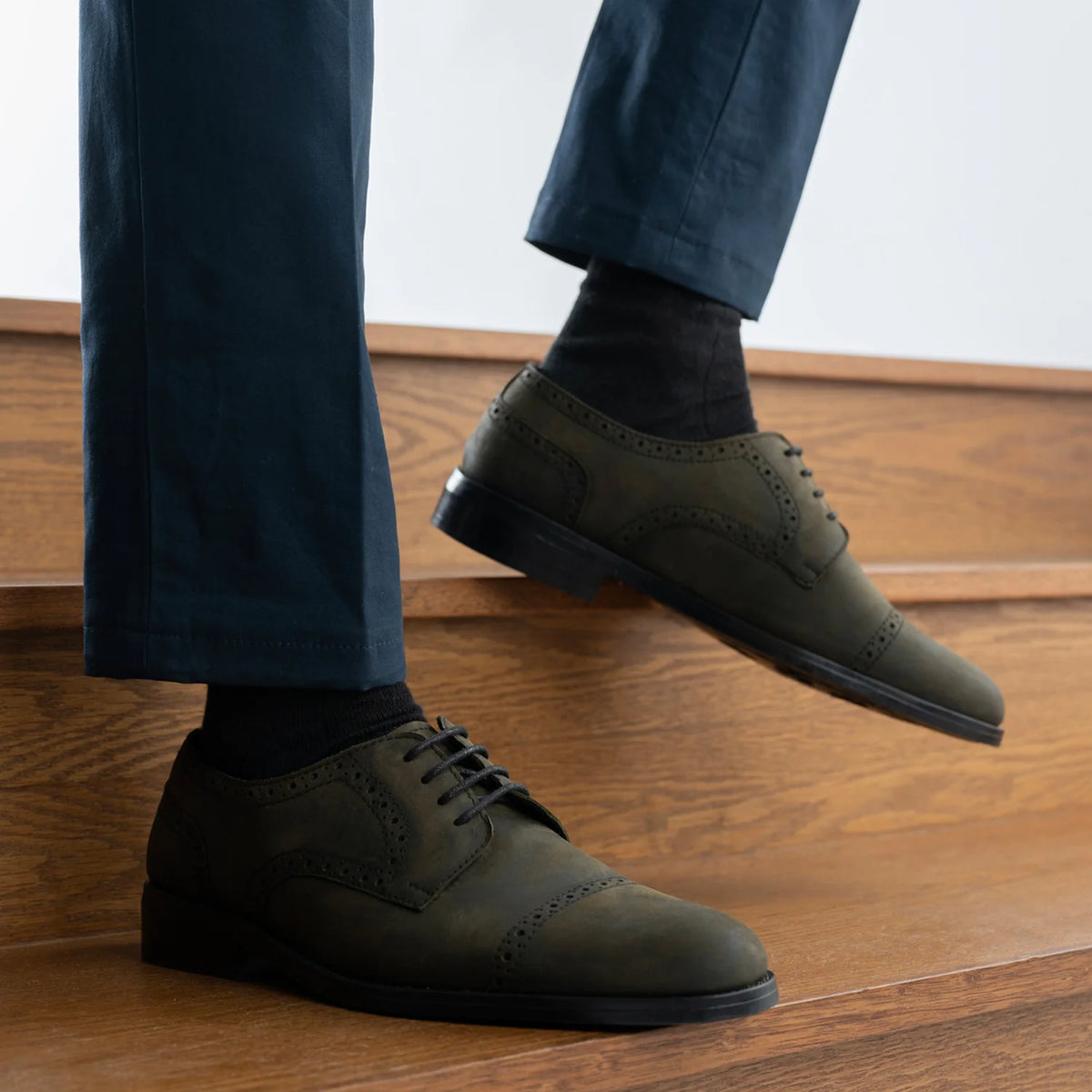 Orlaven Dirk Brogues Derby Olive Oil Pullup Шкіряне взуття - StudGuard для Чоловіків footwear image 9