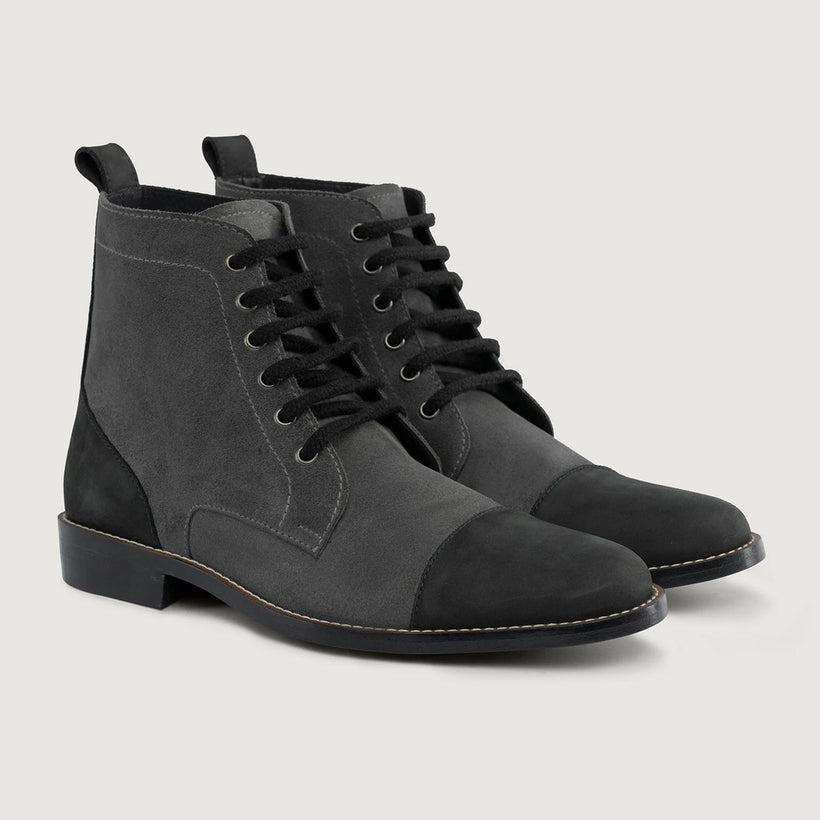 Knight Derby Grey & Чорний Шкіряні черевики - StudGuard для Чоловіків