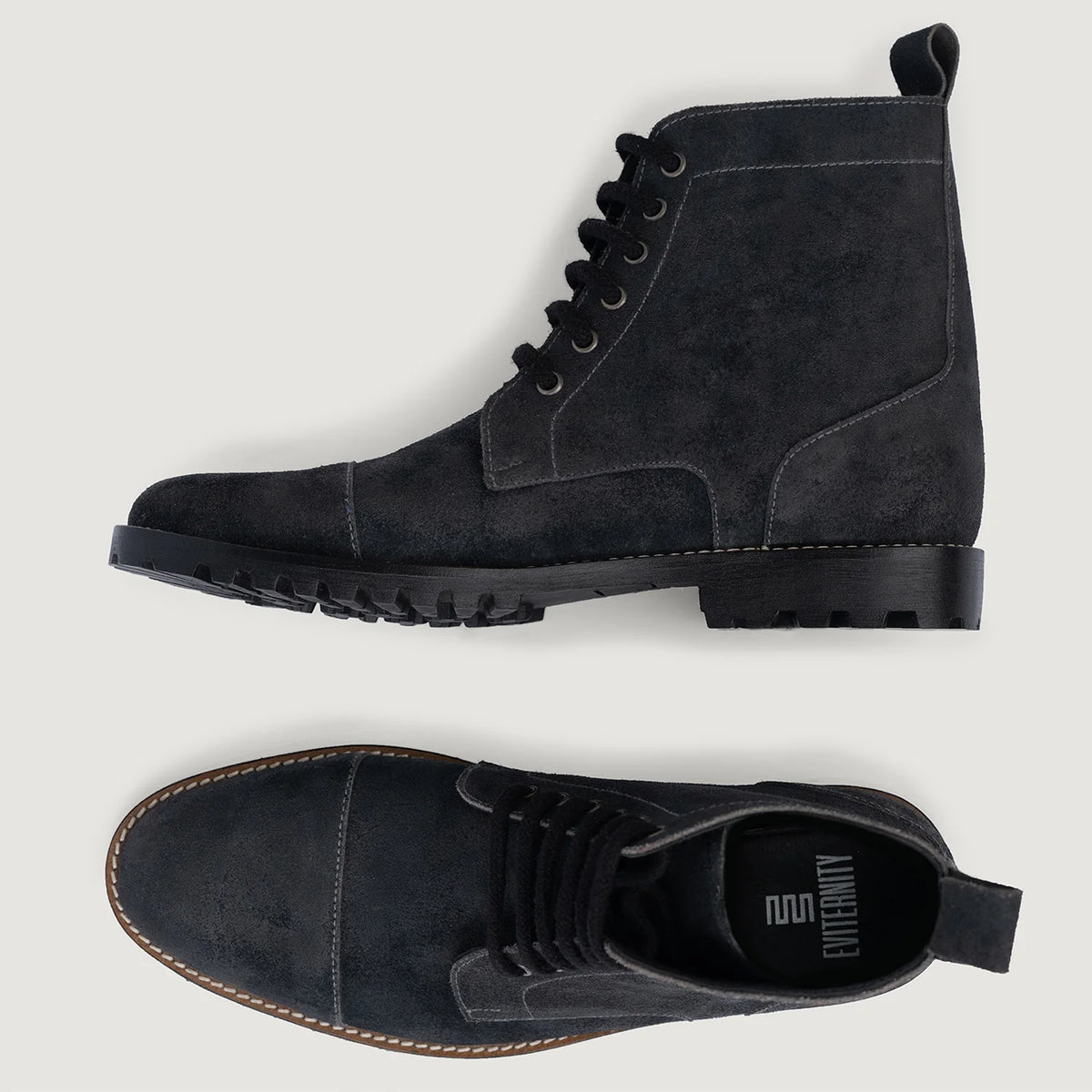 Knight Derby Grey Suede Шкіряні черевики - TerraGrip для Чоловіків - Посилений задник та точна подвійна строчка