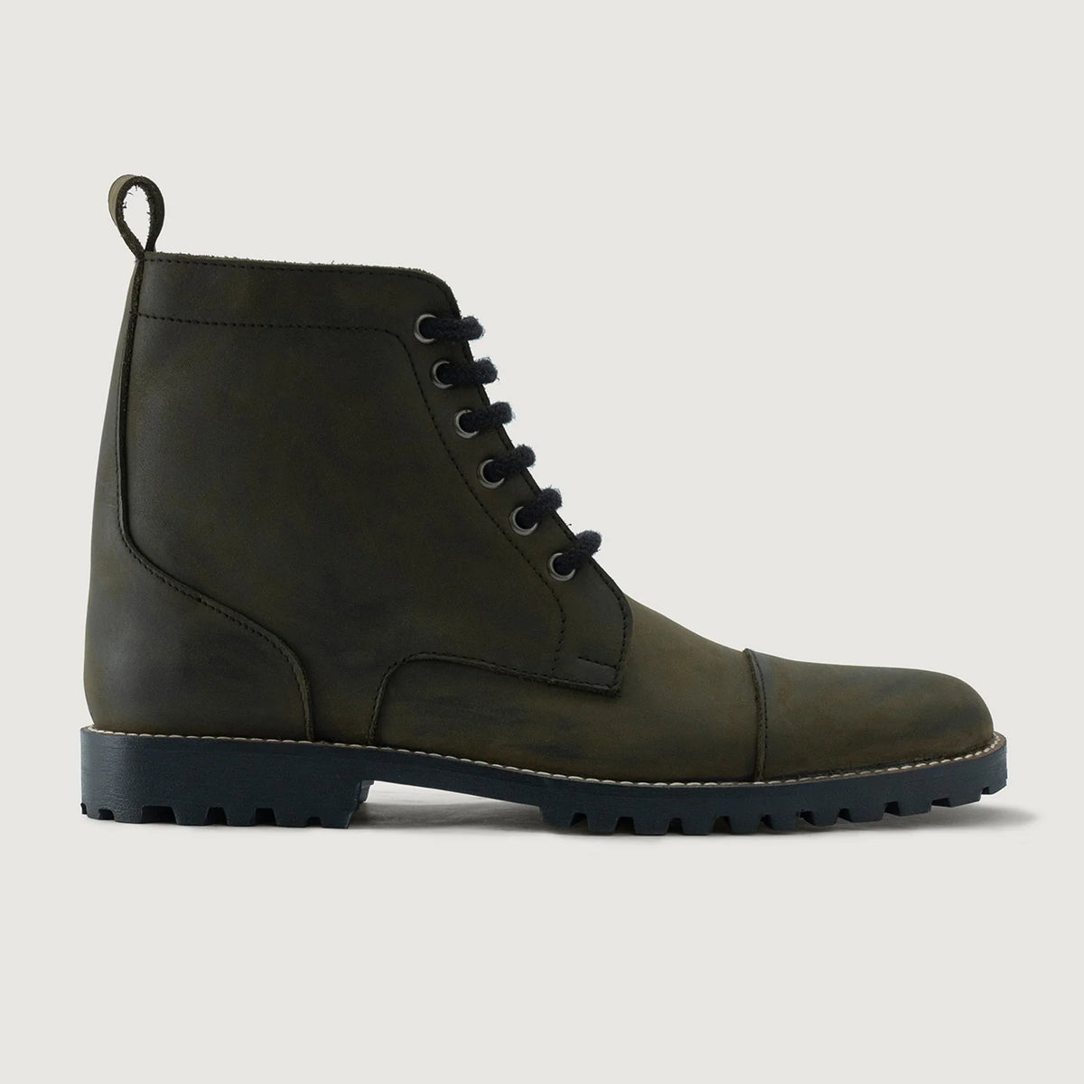 Olive Green Full-Grain leather Boots - Рантова конструкція Goodyear Welt та носок взуття