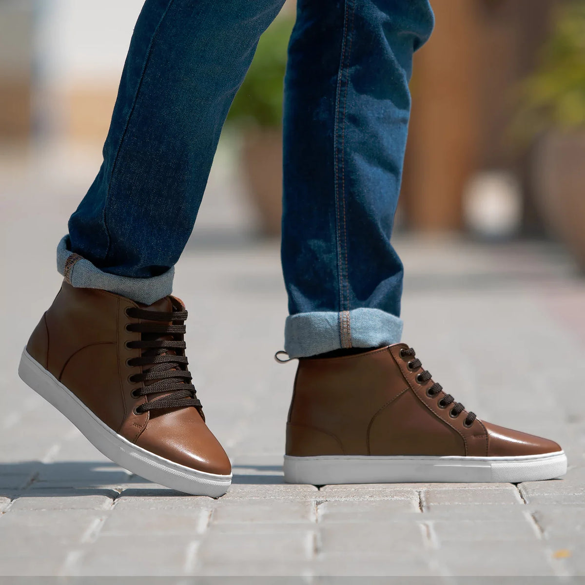 Orlaven Marty High Top Рудий Шкіряні кеди для Чоловіків footwear image 9
