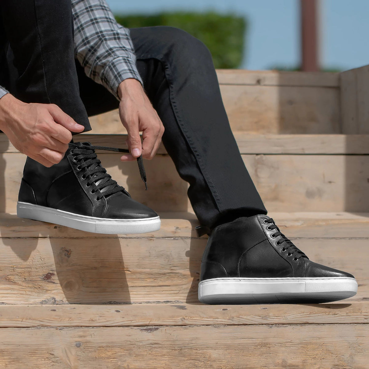 Orlaven Marty High Top Чорний Шкіряні кеди для Чоловіків footwear image 10