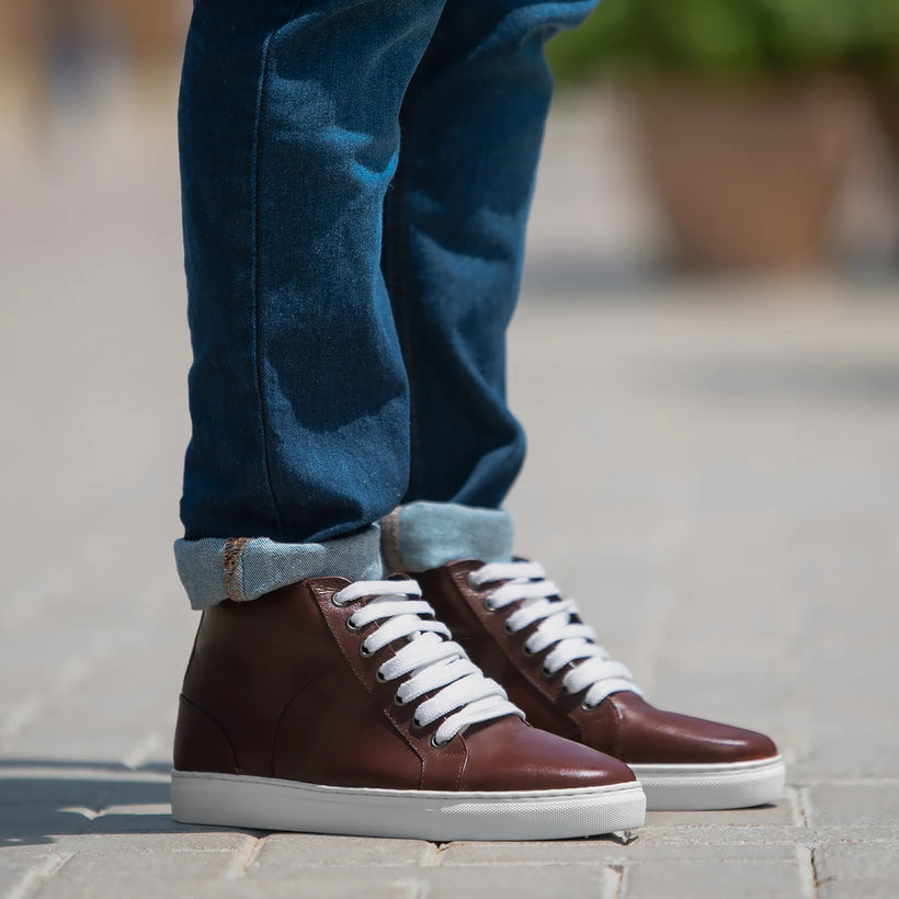 Marty High Top Бордовий Шкіряні кеди для Чоловіків