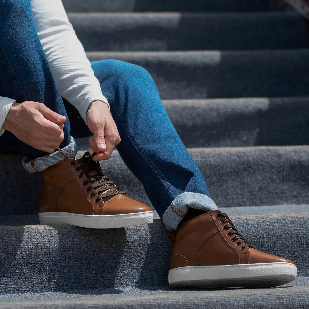 Orlaven Marty High Top Рудий Шкіряні кеди для Чоловіків footwear image 10