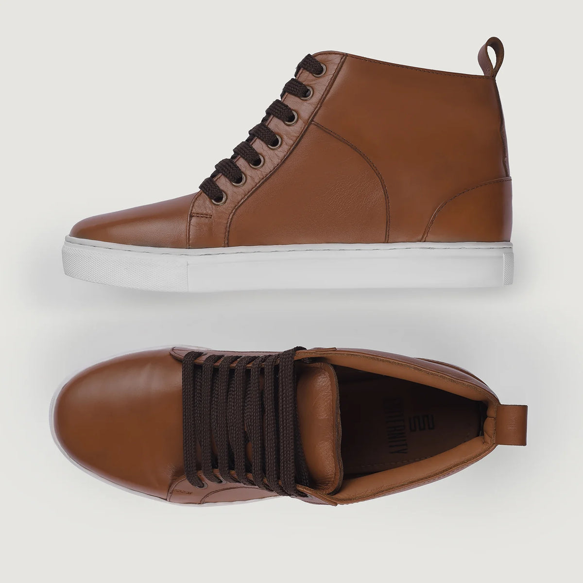 Marty High Top Рудий Шкіряні кеди для Чоловіків - Посилений задник та точна подвійна строчка