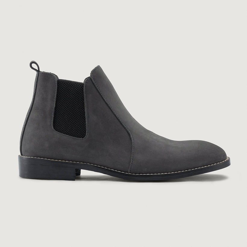 Clarkson Chelsea Grey Nubuck Leather Boots - StudGuard чоловіча