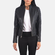 
Adalyn Стьобаний Чорний Шкіряна косуха для Жінок in Black Sheepskin Leather - Вигляд спереду та приталений силует | Купити в офіційному онлайн-магазині