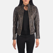 
Adalyn Стьобаний Distressed Коричневий Шкіряна косуха для Жінок in Distressed Brown Goatskin Leather - Вигляд спереду та приталений силует | Купити в офіційному онлайн-магазині