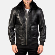 
Крупний план деталей of Shirt with Removable Fur & Zipper Hardware on Airin G-1 Чорний Шкіряний бомбер для Чоловіків