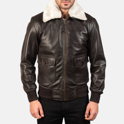 
Крупний план деталей of Shirt with Removable Fur & Zipper Hardware on Airin G-1 Коричневий Шкіряний бомбер для Чоловіків