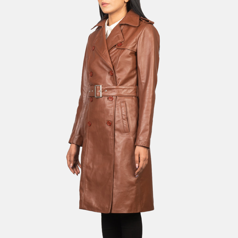 
Black Cowhide leather Coat - Вигляд ззаду з ідеальною посадкою по плечах та рівним подолом