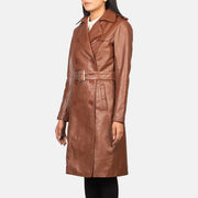 
Black Cowhide leather Coat - Вигляд ззаду з ідеальною посадкою по плечах та рівним подолом
