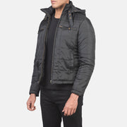 
Black Polyester Winter Jacket - Вигляд ззаду з ідеальною посадкою по плечах та рівним подолом