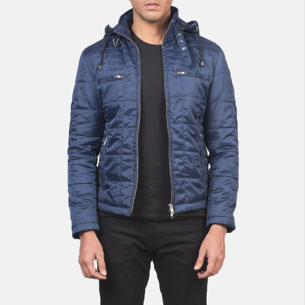 
Alps Quilted Blue Windbreaker Jacket in Blue Nylon - Вигляд спереду та приталений силует | Купити в офіційному онлайн-магазині