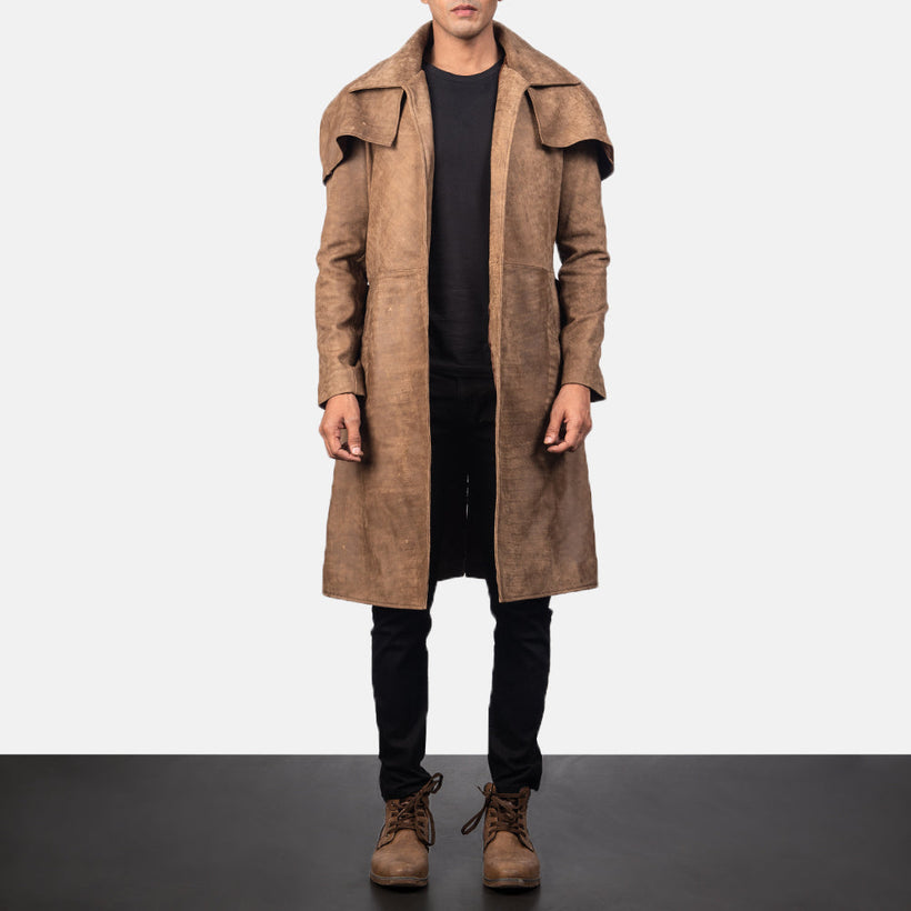 Army Коричнева Leather Duster чоловіча
