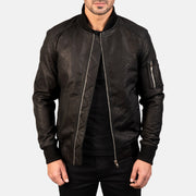 Bomia MA-1 Leather Bomber Jacket – alternate product view 1