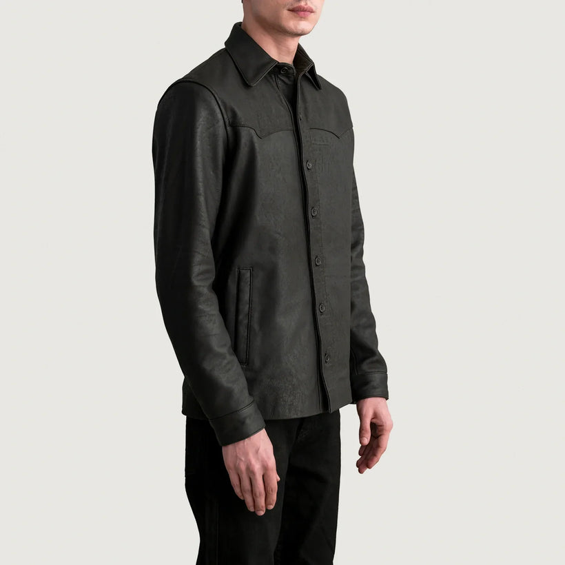 Bronco Tumbled Коричневий Leather Shirt для Чоловіків