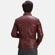 
Крупний план деталей of Band with Snap Button & Zipper Hardware on Burgunn Dee Бордовий Шкіряна косуха для Чоловіків