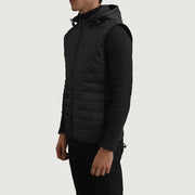 
Black Full-Grain leather Vest - Вигляд ззаду з ідеальною посадкою по плечах та рівним подолом
