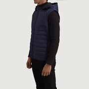
Blue Full-Grain leather Vest - Вигляд ззаду з ідеальною посадкою по плечах та рівним подолом