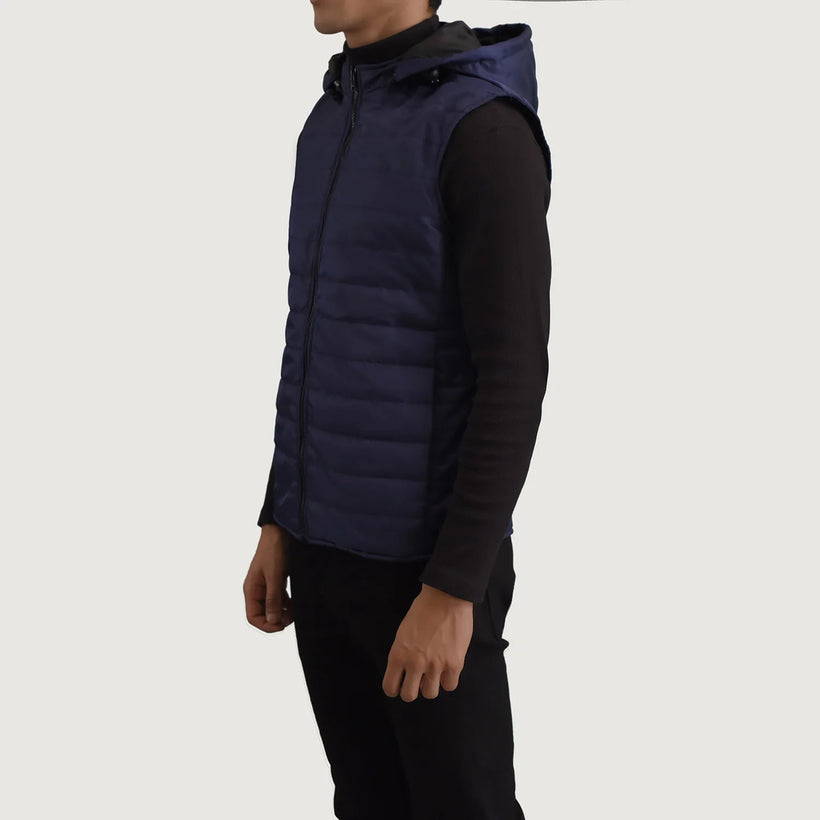 Carlo Синя Hooded Puffer Vest чоловіча