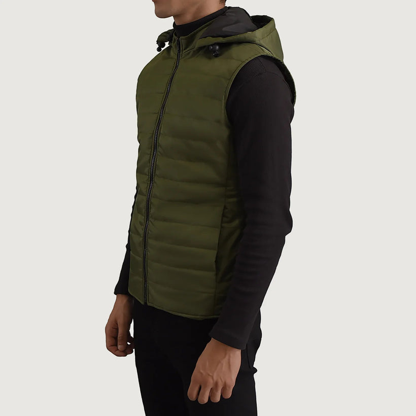 Carlo Green Hooded Puffer Vest чоловіча