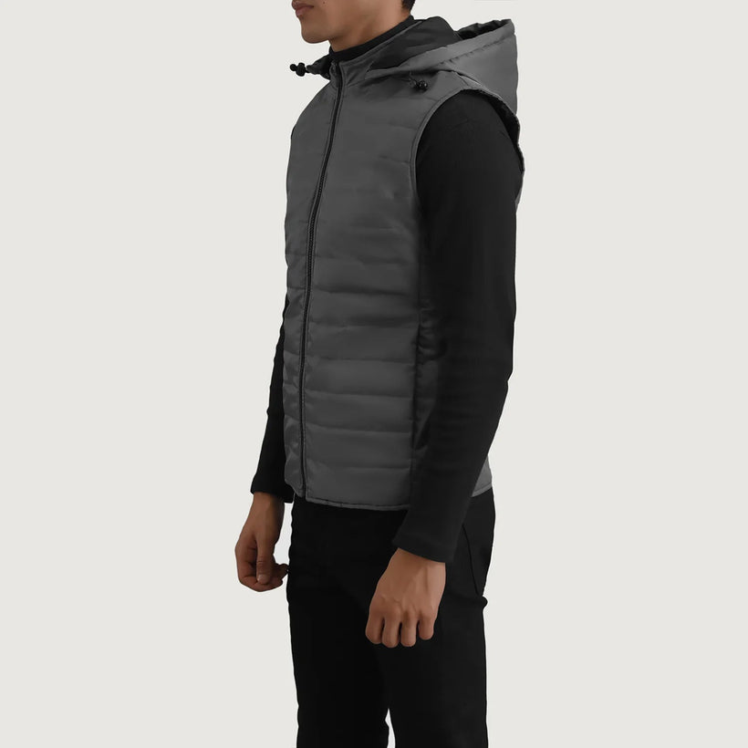 Carlo Grey Hooded Puffer Vest чоловіча