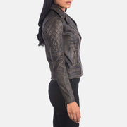 
Distressed Brown Goatskin Leather Biker Jacket - Вигляд ззаду з ідеальною посадкою по плечах та рівним подолом