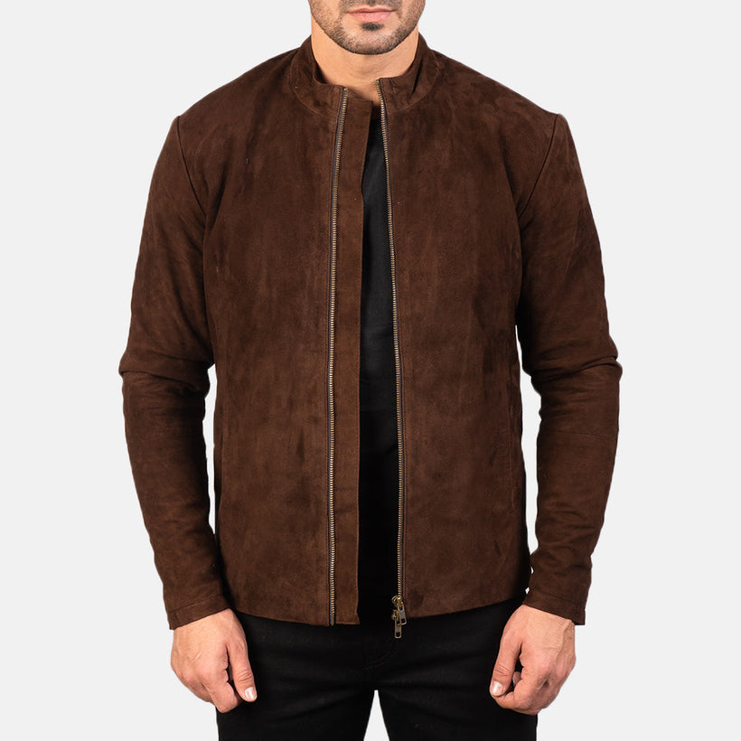 Charcoal Mocha Suede Шкіряна косуха чоловіча