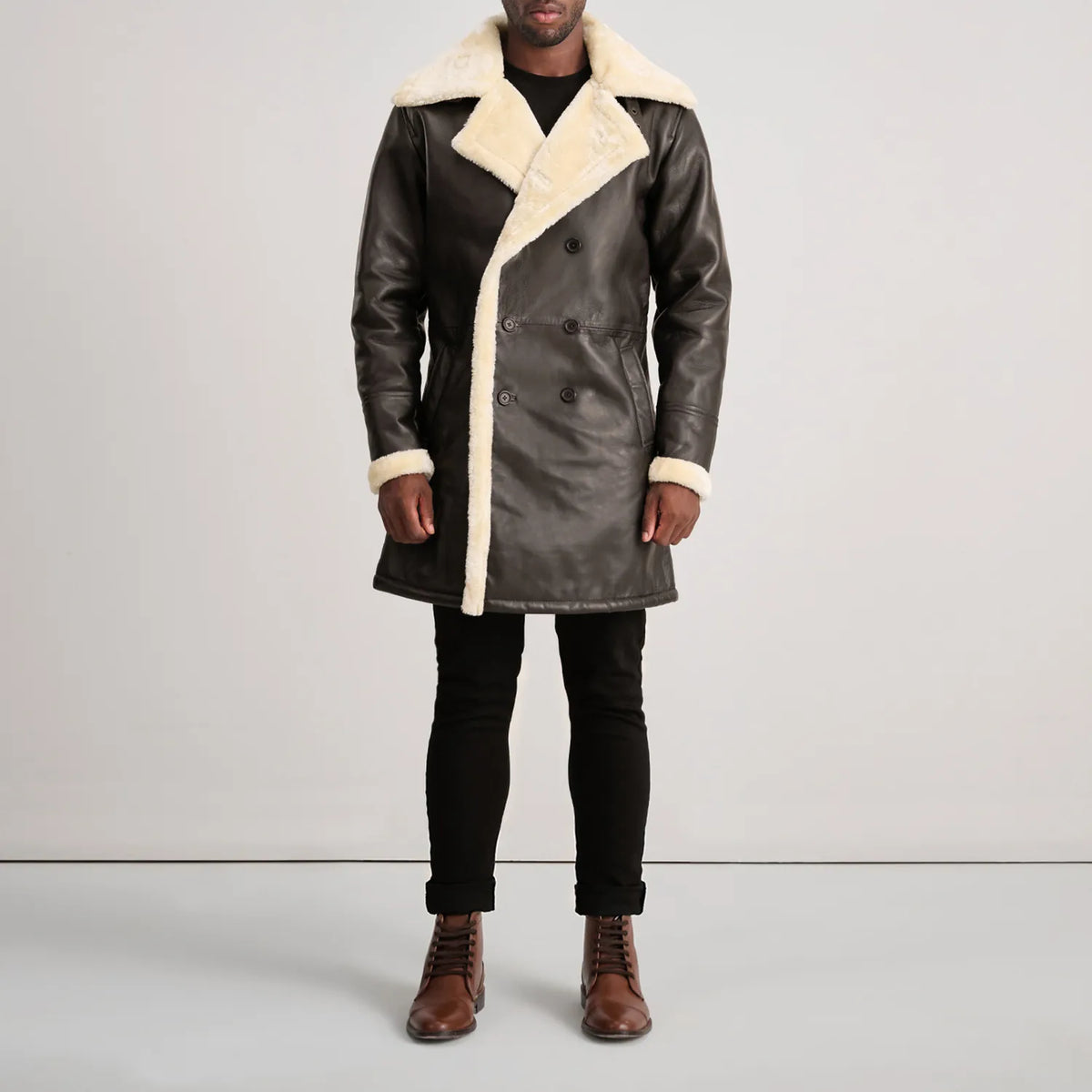 
Charles Шкіряне пальто Коричневий Shearling Шкіряне пальто для Чоловіків – alternate product view 3
