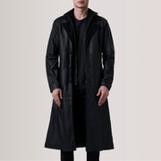 
Charlton Чорний Leather Single Breasted Шкіряне пальто для Чоловіків For Men in Black Sheepskin Leather - Вигляд спереду та приталений силует | Купити в офіційному онлайн-магазині
