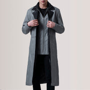 
Charlton Grey Leather Single Breasted Шкіряне пальто для Чоловіків For Men in Grey Sheepskin Leather - Вигляд спереду та приталений силует | Купити в офіційному онлайн-магазині