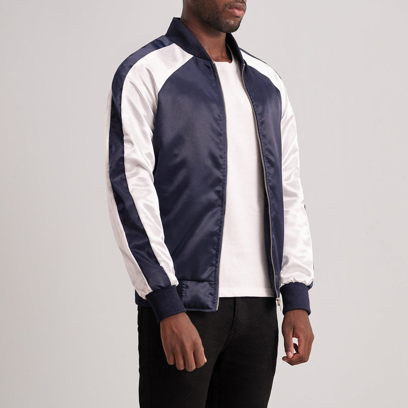 Clarke Синя Varsity Шкіряна куртка чоловіча